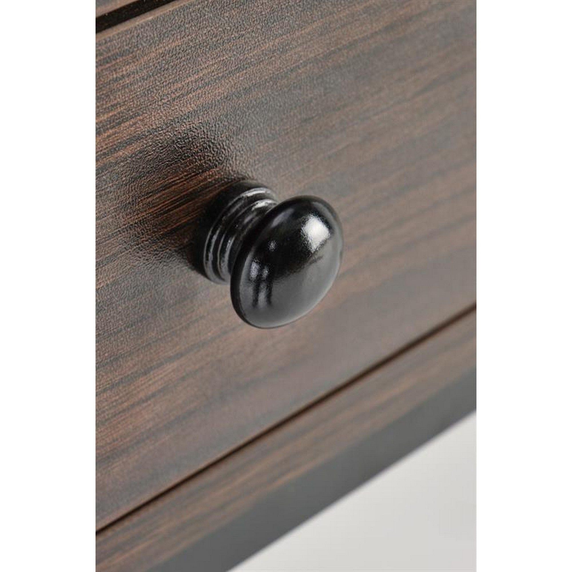 Birou B46, nuc inchis/negru, PAL melaminat/otel, 123x48x75 cm