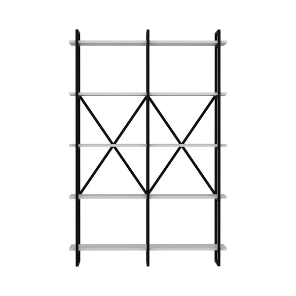 Etajera Elston 1200, negru/alb, PAL, 120x34x180 cm