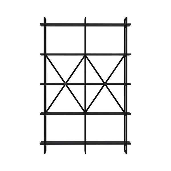 Etajera Elston 1200, negru, PAL, 120x34x180 cm