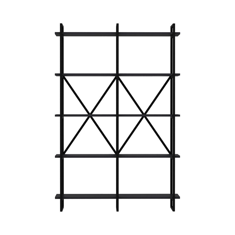 Etajera Elston 1200, negru, PAL, 120x34x180 cm