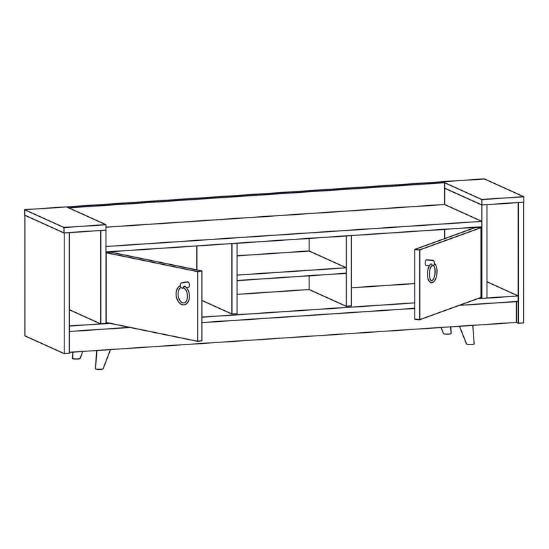 Comoda TV Tyler, gri antracit/stejar, PAL melaminat, 160x37x55 cm