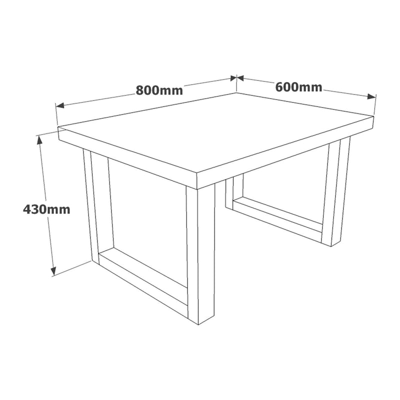 Masuta cafea MN02-BA, nuc/negru, PAL/metal, 80x60x43 cm