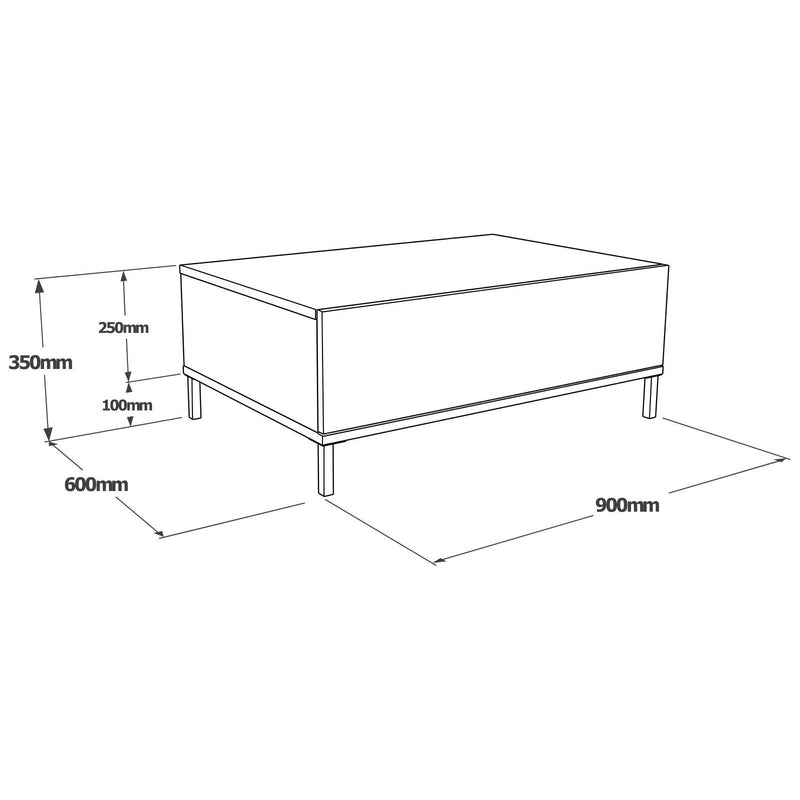 Masuta cafea LV31-KL, stejar/negru, PAL melaminat/metal, 90x35x60 cm