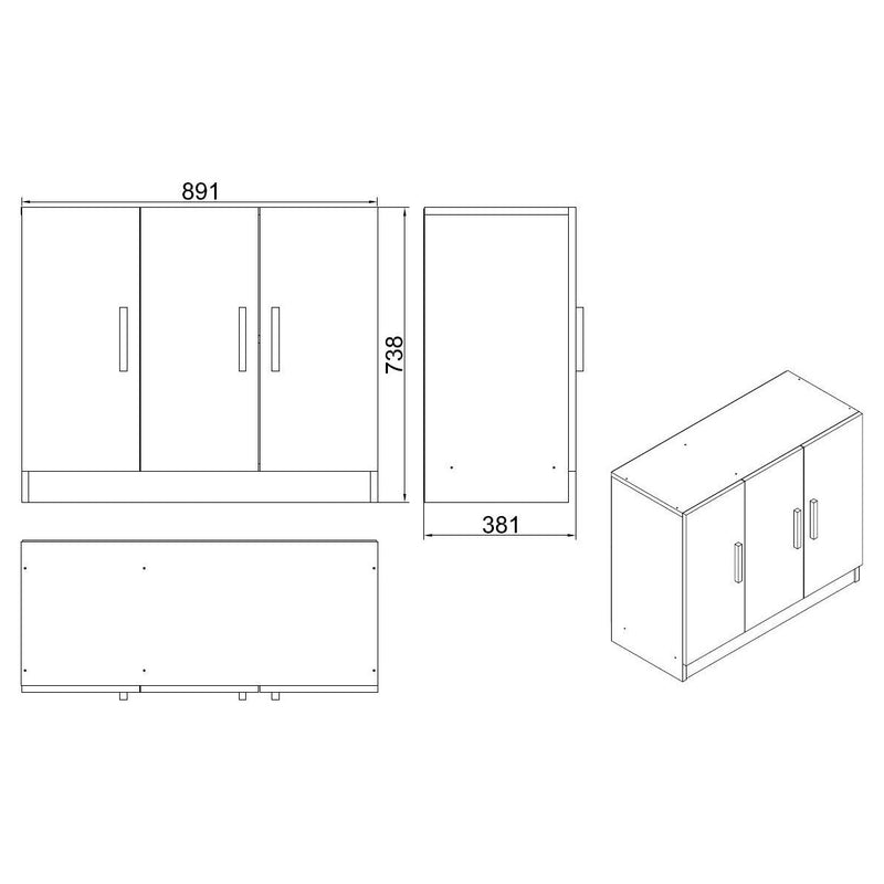 Comoda, nuc/gri, PAL melaminat, 89x38x74 cm