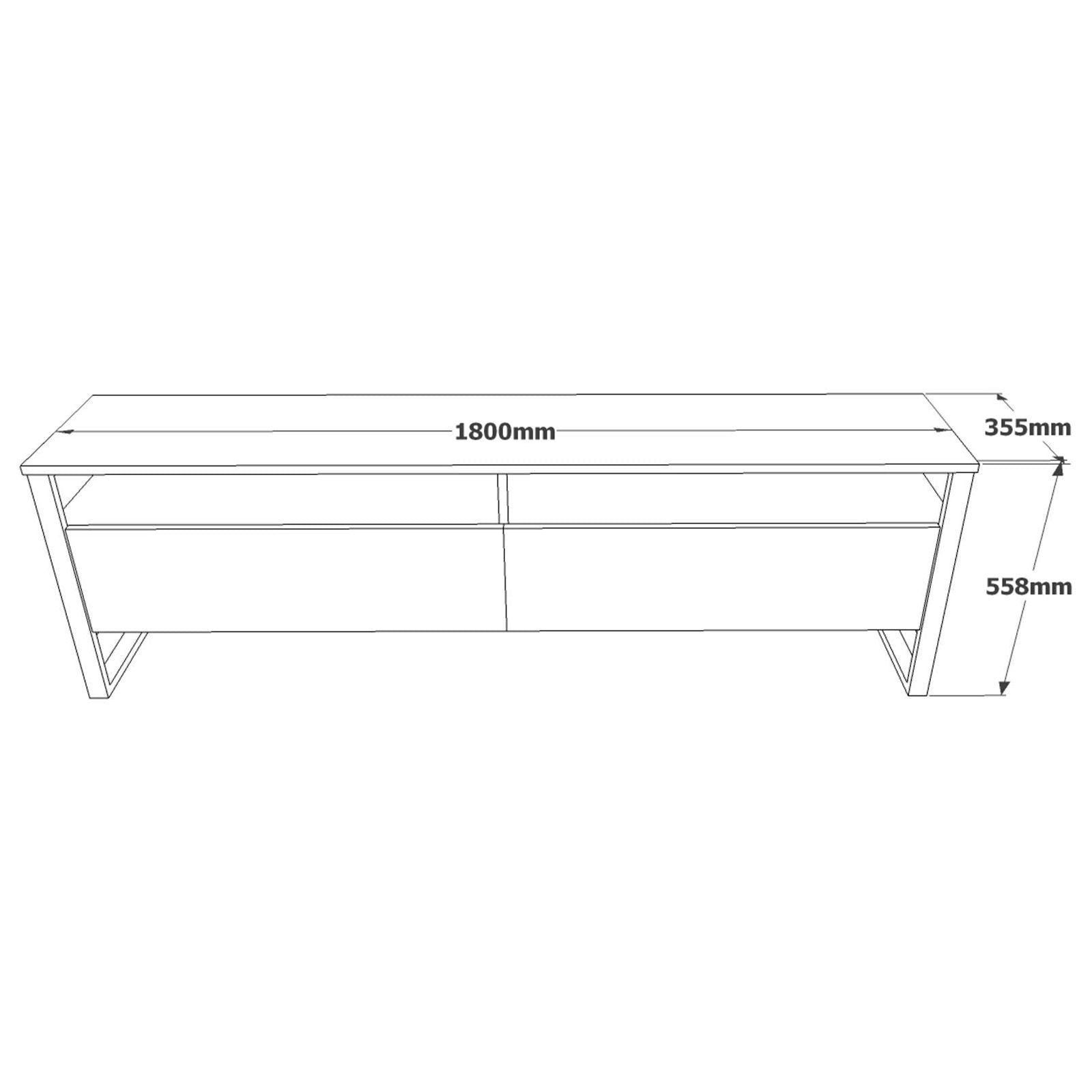 Comoda TV ML19-A, pin atlantic, PAL melaminat/plastic, 180x36x56 cm