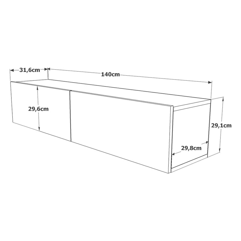 Comoda TV FR10-AW, alb, PAL, 140x32x29 cm