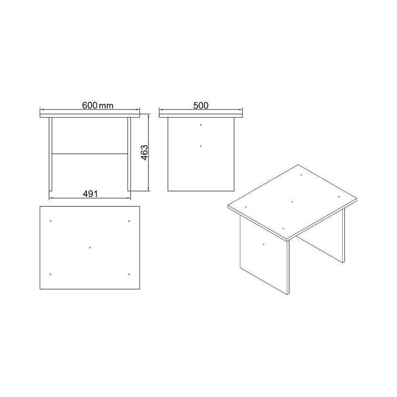 Set mobilier birou VO8 - BA, birou si masuta, nuc/gri, PAL melaminat