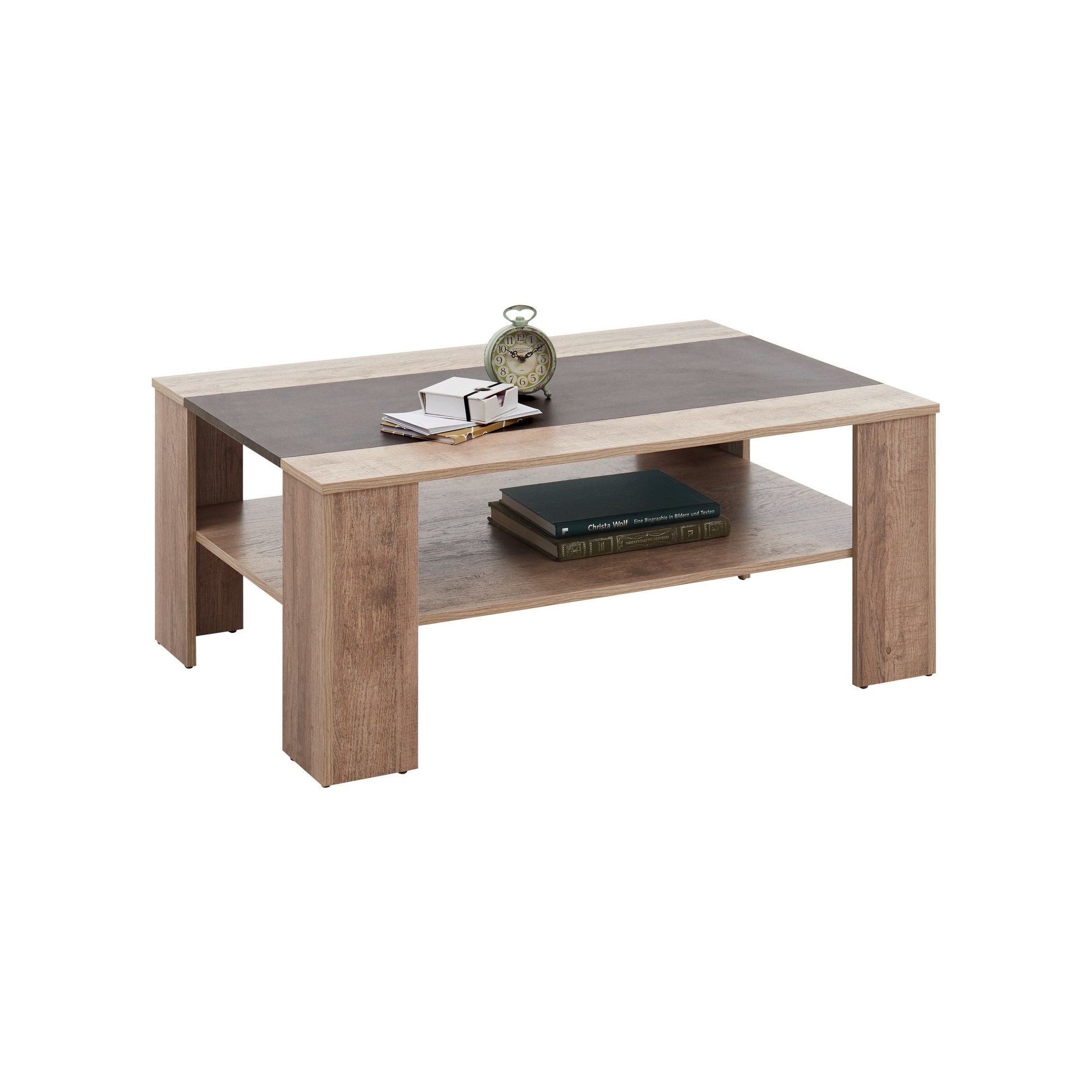 Masuta cafea Dakota, stejar/gri antracit, PAL, 107x70x44 cm