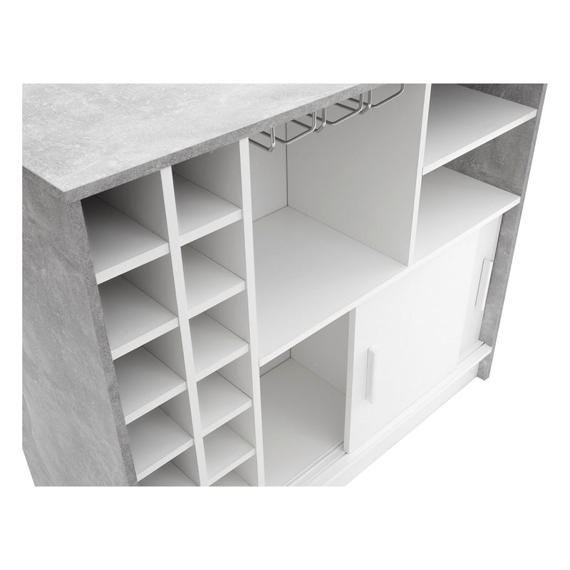 Masa bar Planter, PAL, alb/beton, 110x48x100 cm
