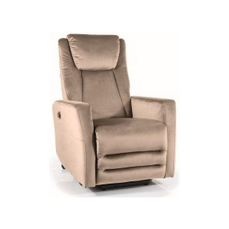 Fotoliu recliner ADONIS, stofa catifelata, bej inchis - Bluvel 40, 77x96/162x107 cm