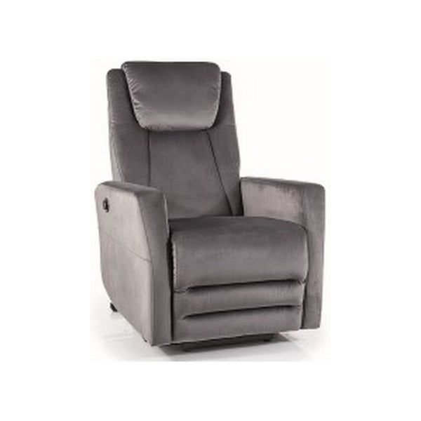 Fotoliu recliner ADONIS, stofa catifelata gri inchis - Bluvel 14, 77x96/162x107 cm