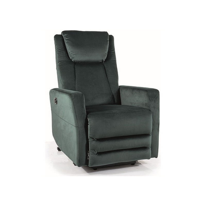 Fotoliu recliner ADONIS, stofa catifelata verde inchis - Bluvel 78, 77x96/162x107 cm