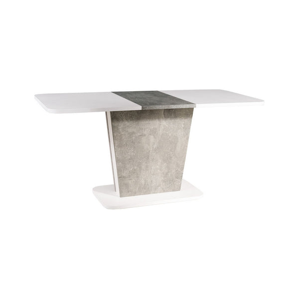 Masa CALIPSO, alb/efect de beton, PAL, 110-145-x68.6x76 cm