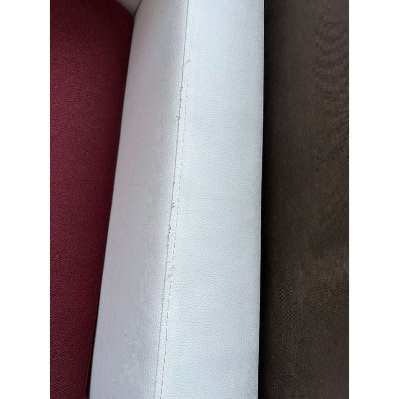 PRODUS RESIGILAT - Coltar extensibil ARON, sezlong stanga, stofa clasica rosie - METRO 59/piele ecologica alba - BRANCO 19, 250x160x75 cm
