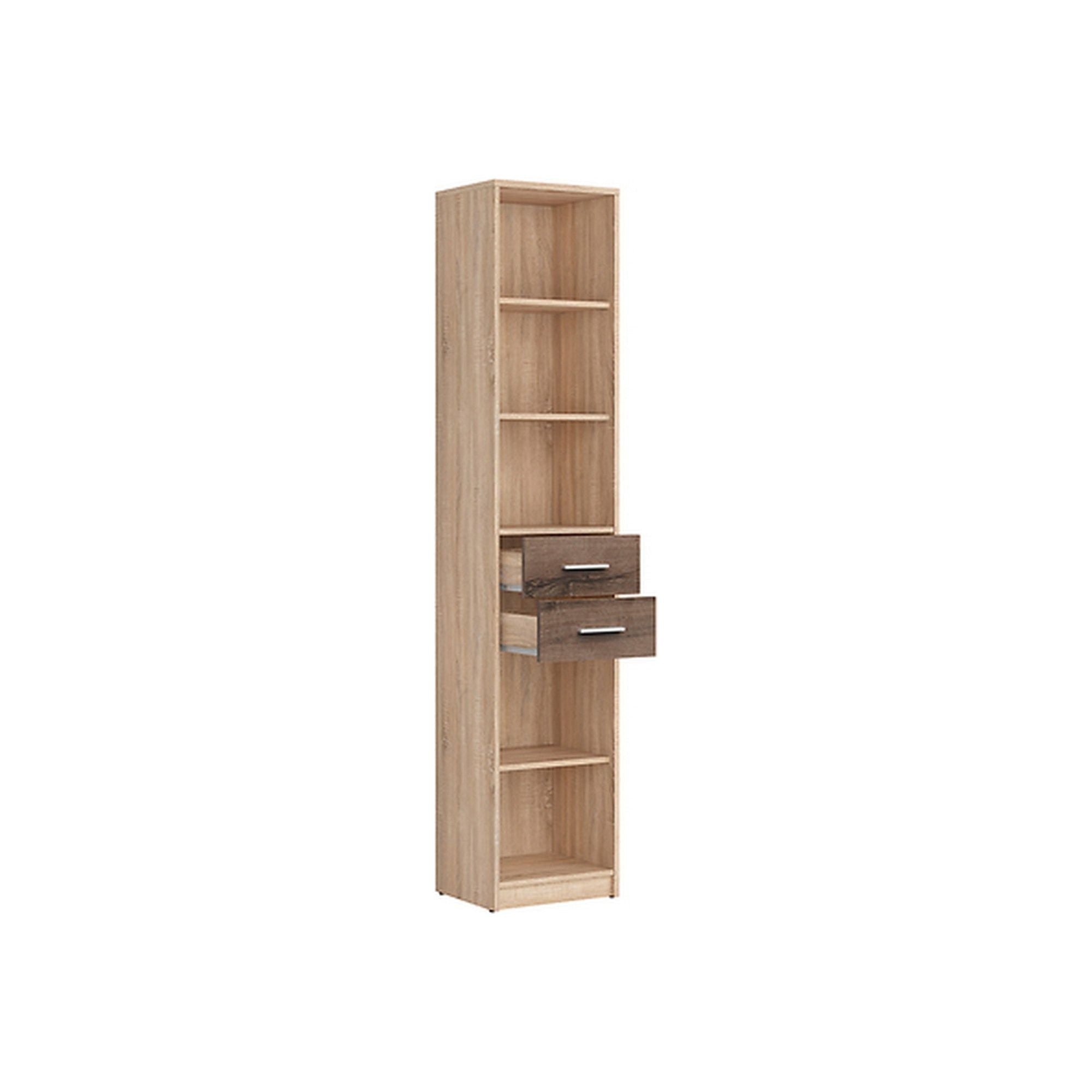 Biblioteca NEPO PLUS, stejar sonoma/stejar inchis, PAL, 40x34x197 cm