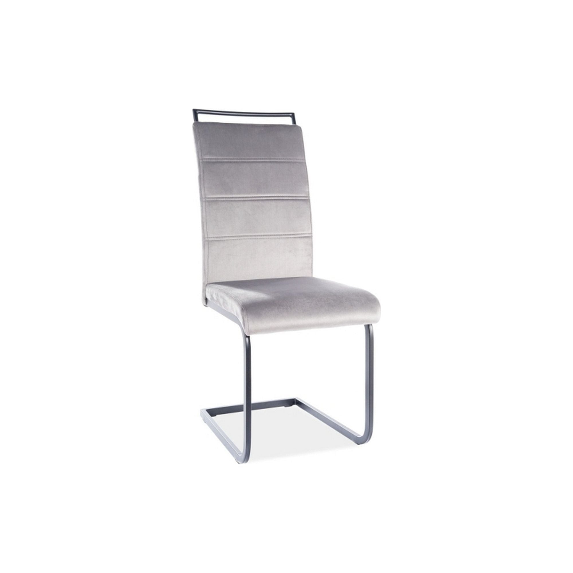 Scaun H441, gri/negru, stofa catifelata/metal, 41x42x102 cm