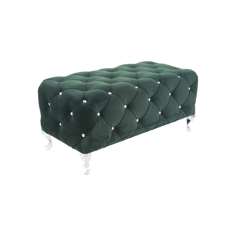 Taburet HESTIA, stofa catifelata verde - Bluvel 78, 100x50x46 cm