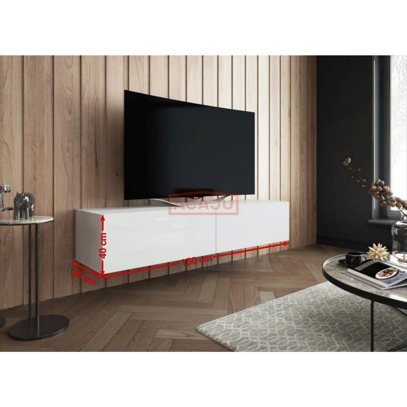 Comoda tv SLIDE, alb, 150x30x40 cm