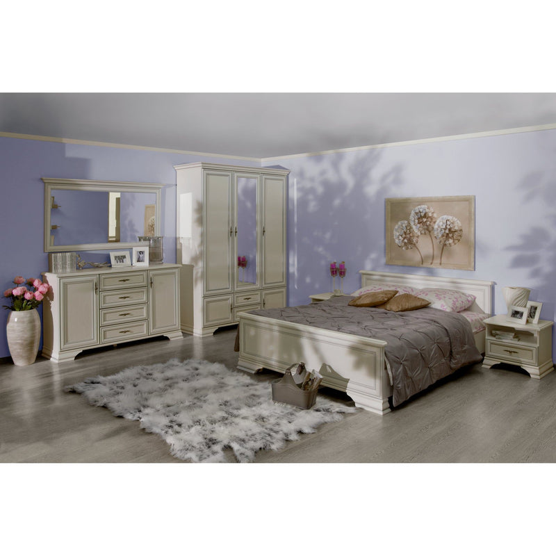 Dulap dormitor Idento alb alpin, 5 usi si 2 sertare, 159.5x60.5x216.5 cm