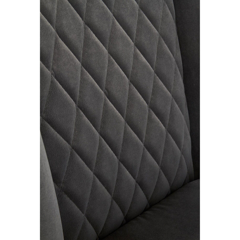 Scaun tapitat K399, gri/negru, stofa catifelata/metal, 50x60x84 cm