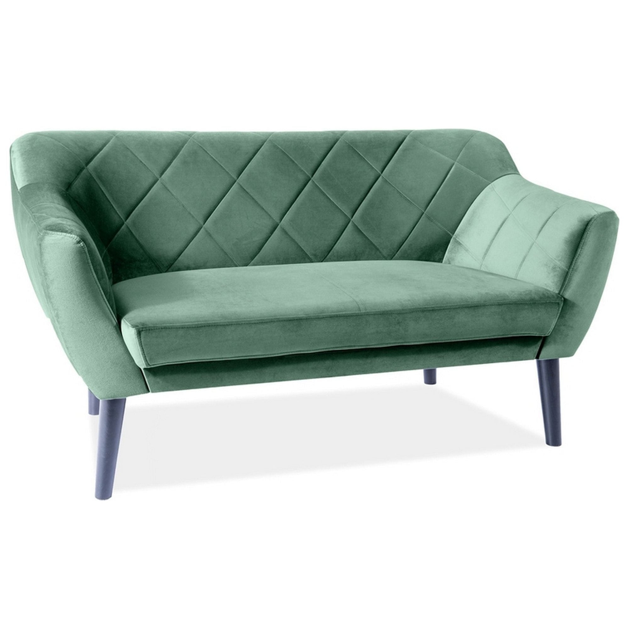 Canapea KIER 2, verde - Bluvel 78, stofa catifelata, 136x75x90 cm