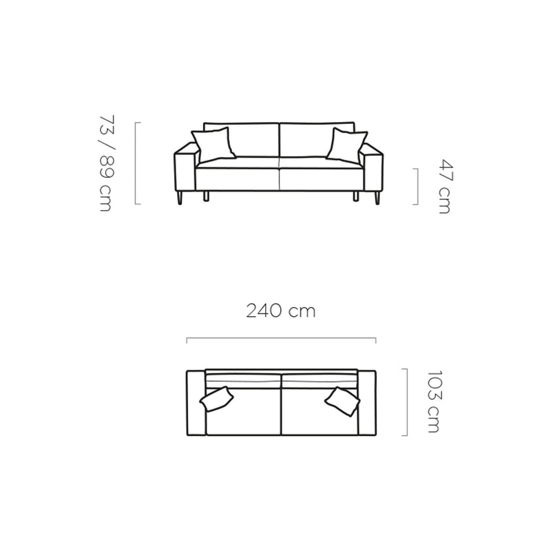 Canapea MATANO extensibila, personalizabil materiale gama Premium, functie de dormit, lada depozitare, 240x103x89 cm