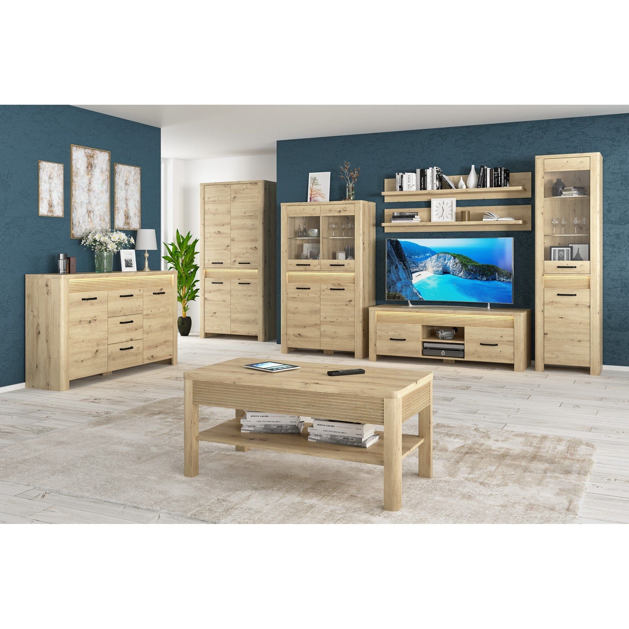 Comoda MORIS, stejar artisan, PAL laminat, 108x40x93 cm