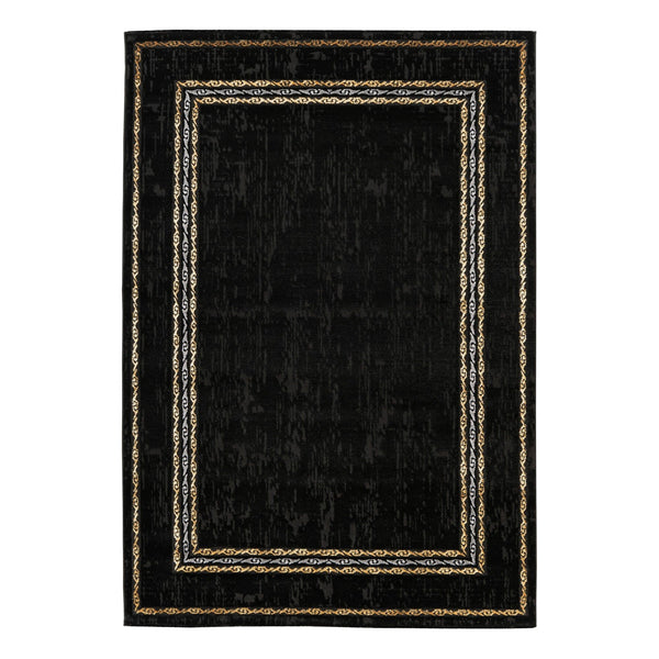 Covor MARMARIS 404, 160x230 cm, forma dreptunghiulara, fibre sintetice, negru