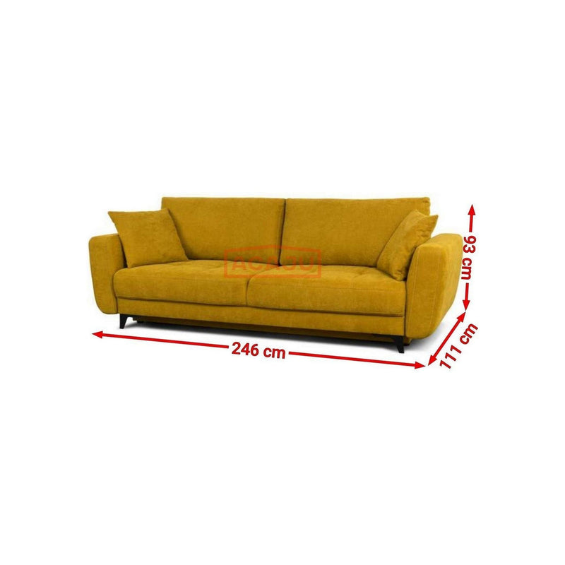 Canapea extensibila KARISA STOFA DE LUX, personalizabil materiale gama Oferta Avantaj, lada depozitare, 3 locuri, 246x111x93 cm