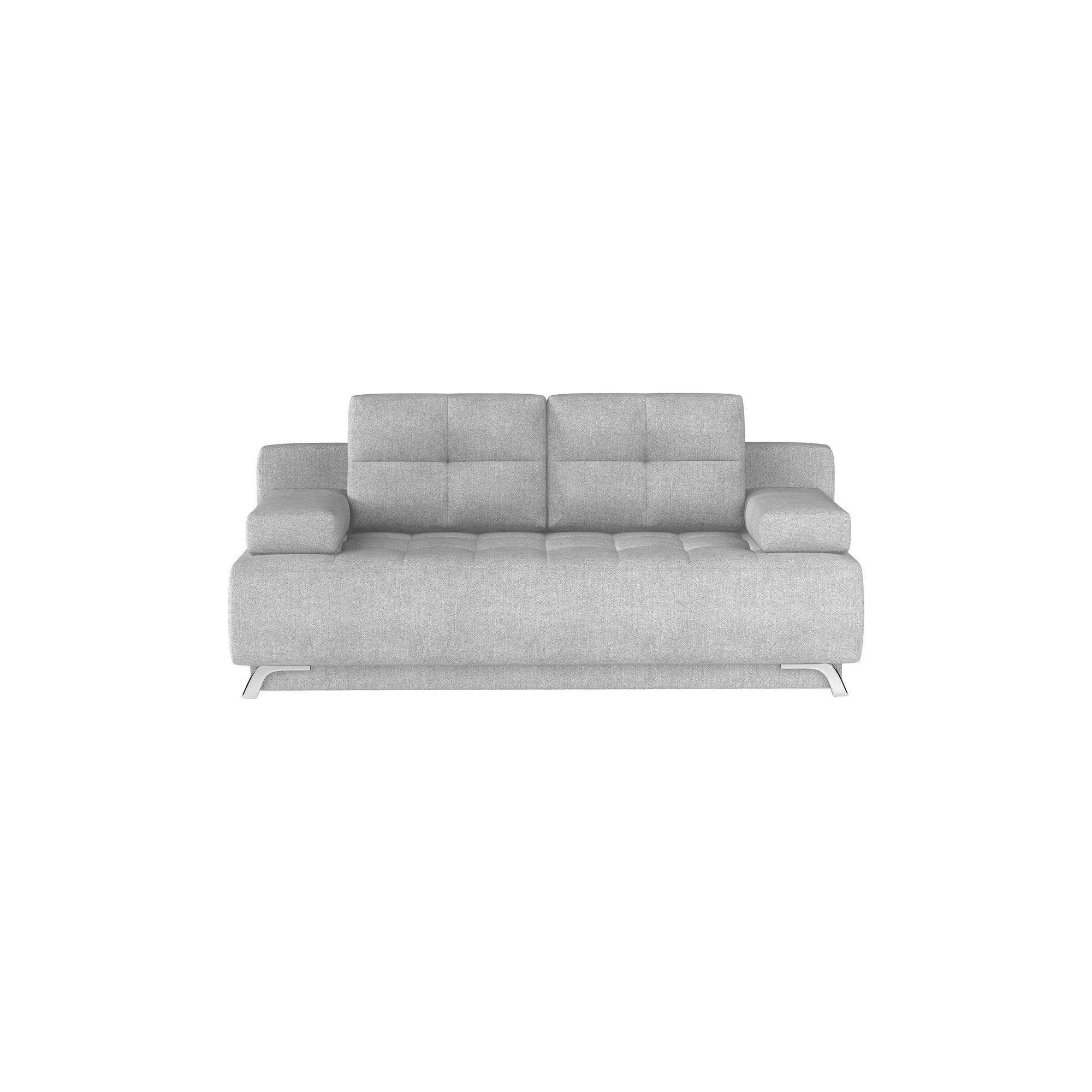 Canapea extensibila OSLO, stofa catifelata gri grafit - Palladium 19, Gama Premium, cu lada depozitare, 197x94x90 cm