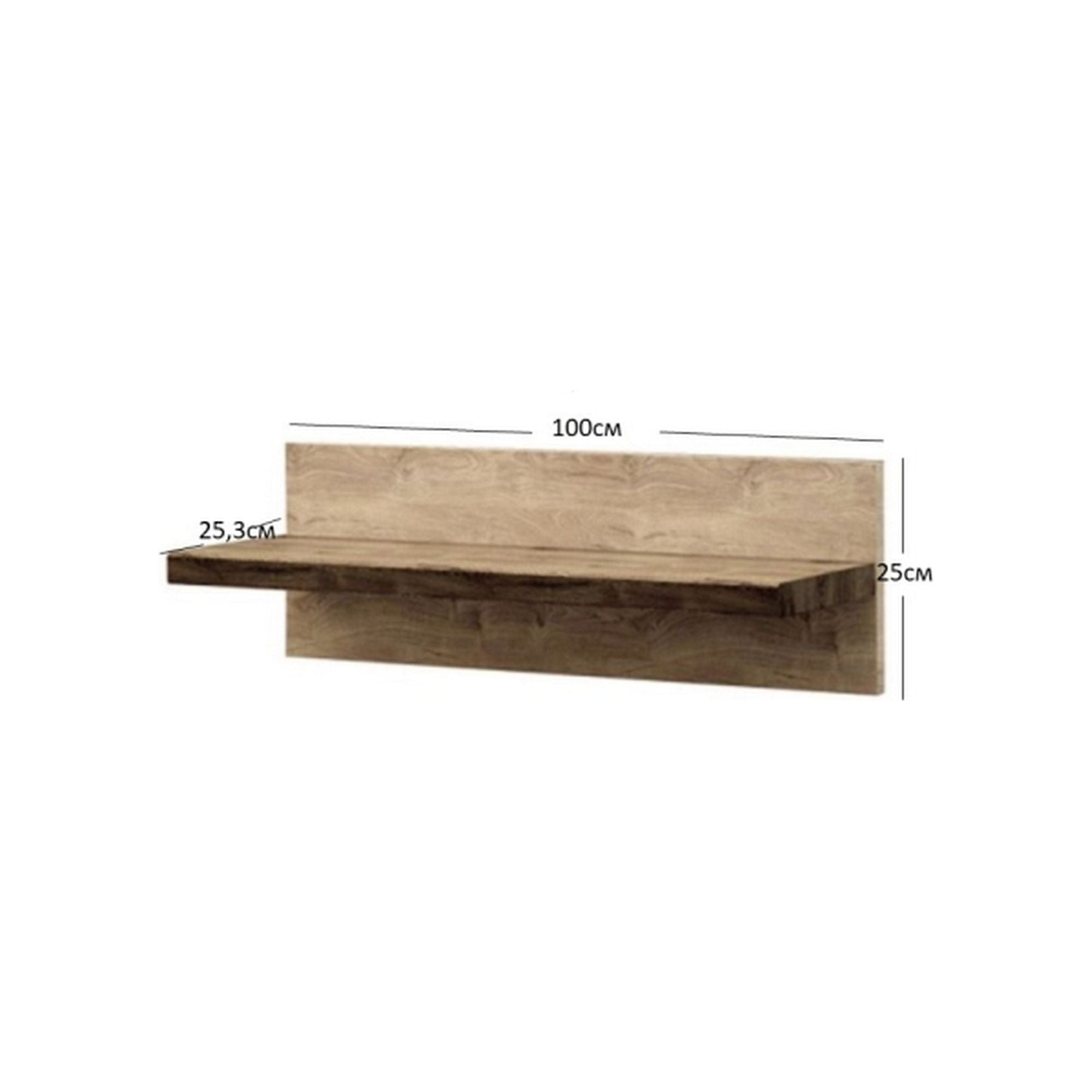 Polita DAVIN, stejar canyon, 100x25x25 cm