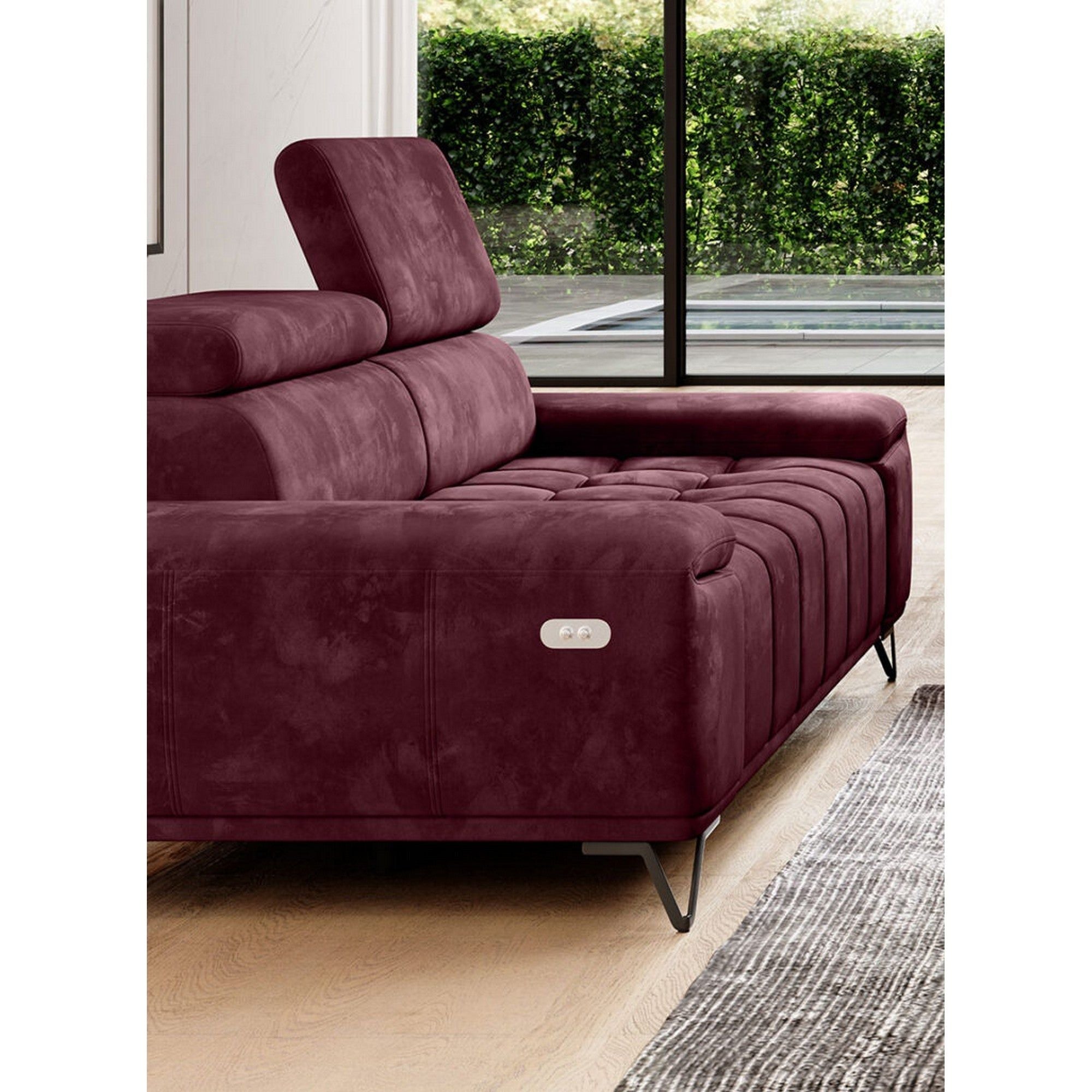 Canapea PALLADIO 3E, personalizabil materiale gama Oferta Avantaj, reglaj electric, tetiere raglabile, 212x110x99 cm