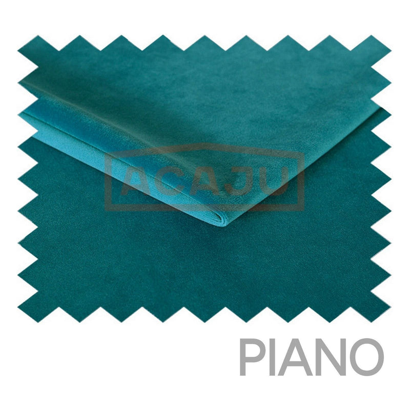 Canapea extensibila STOFA DE LUX Aldo 3L, stofa catifelata turcoaz - Piano 10, 227x106x92 cm