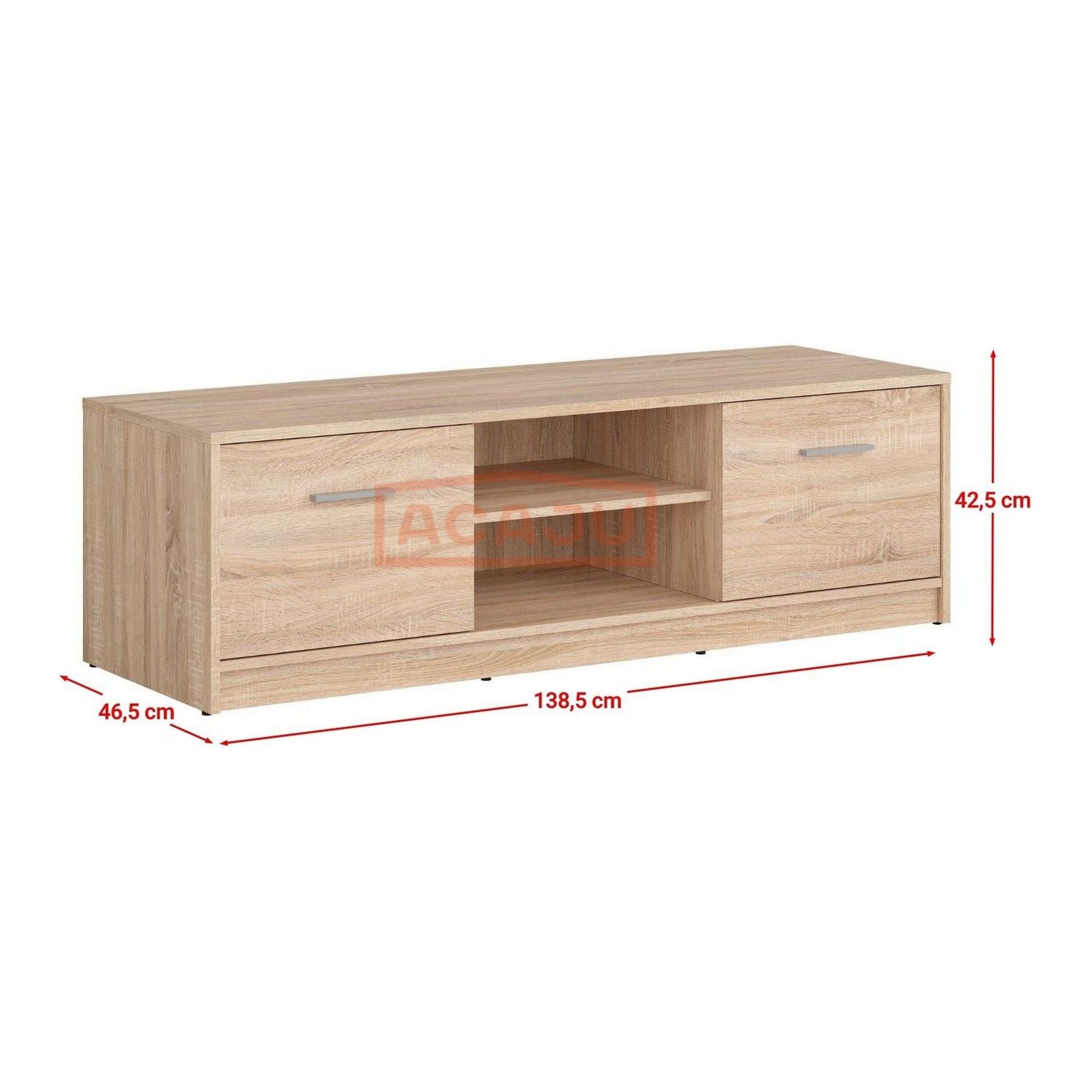Comoda NEPO PLUS, stejar sonoma/stejar inchis, PAL, 139x47x43 cm