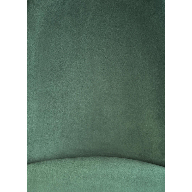 Scaun K460, cadru din otel cromat auriu, tapitat cu stofa catifelata verde, 49x54x84x46 cm