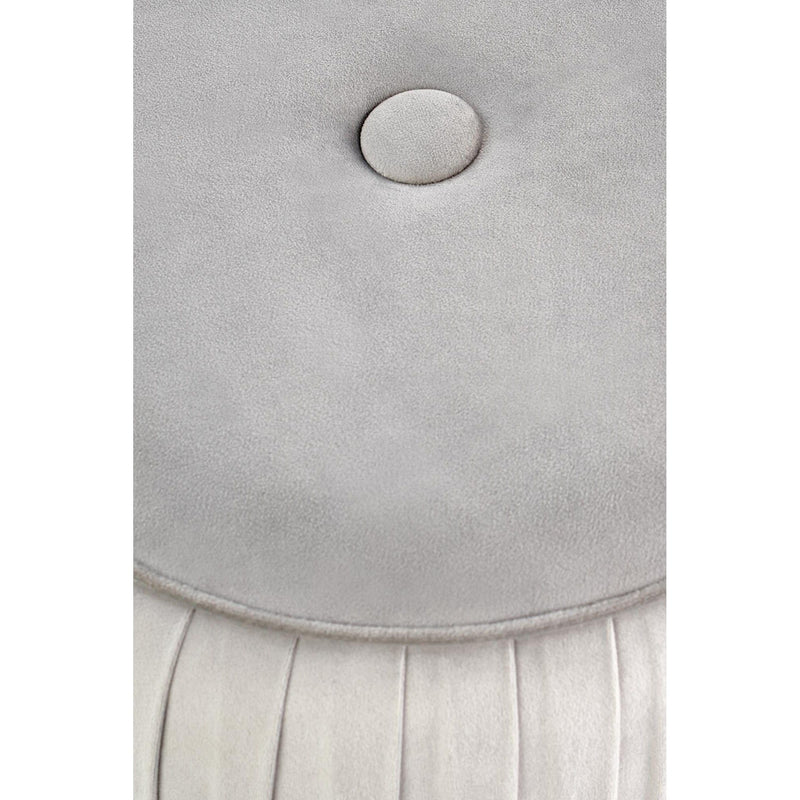 Taburet ALADIN, stofa catifelata gri deschis, otel inoxidabil, 43x44 cm