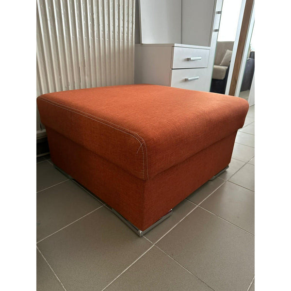 PRODUS RESIGILAT - Taburet BELLAGIO, portocaliu, stofa clasica, 80x80x43 cm