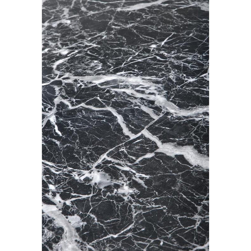 Masa Konami, negru cu efect de marmura/auriu, sticla securizata/otel, 160x90x75 cm