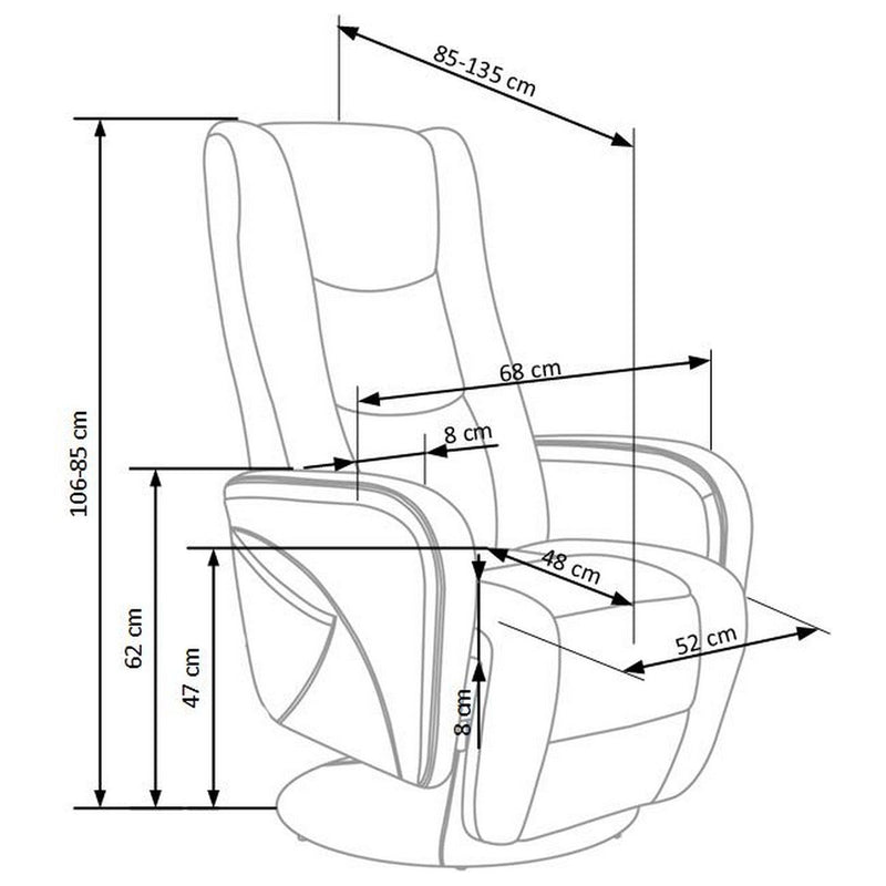 Fotoliu recliner cu masaj Pulsar, bej, 68x135x106 cm