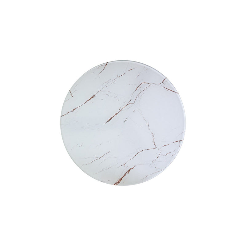Masuta VEGA C, alb/negru/auriu, sticla/metal, 45x45x50 cm
