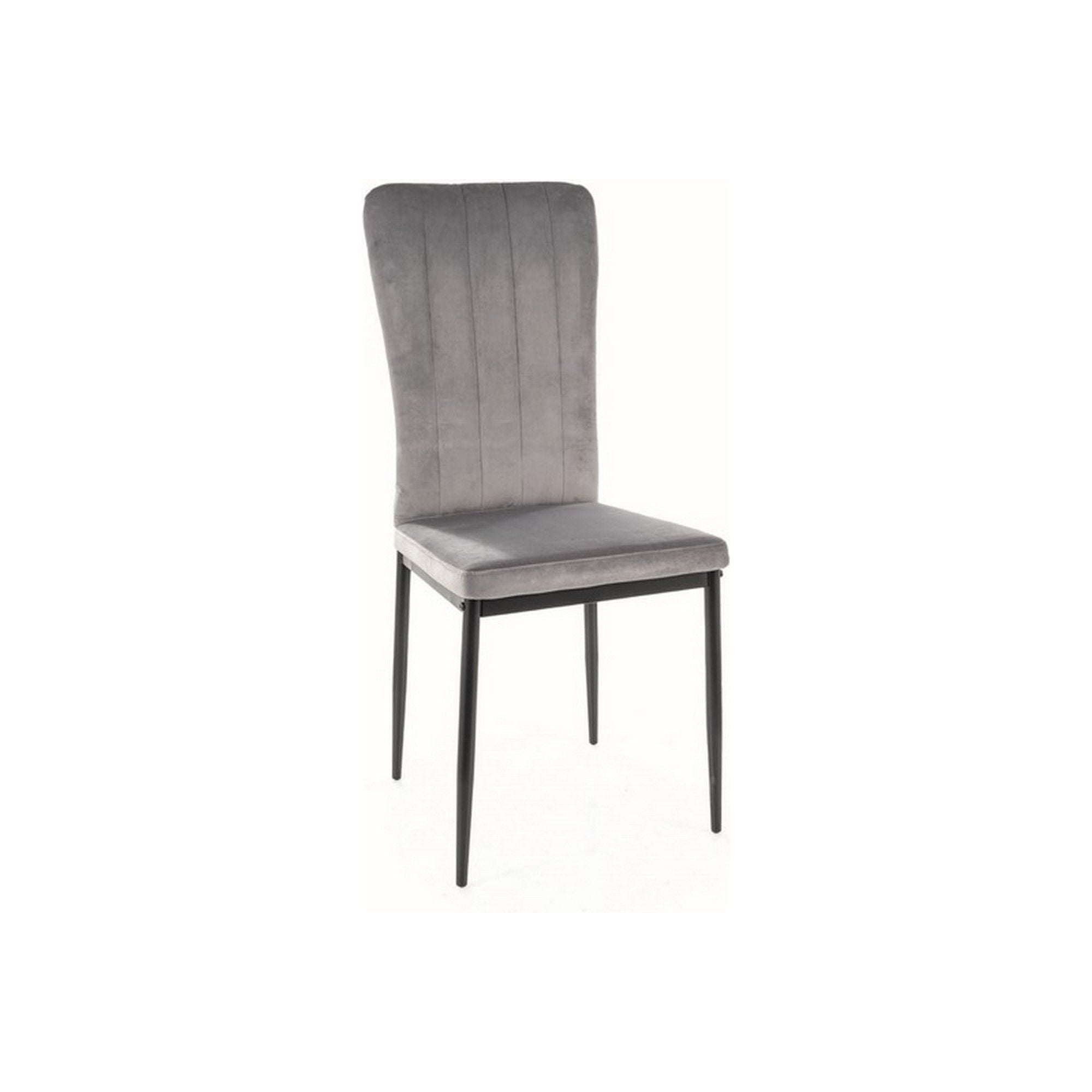Scaun VIGO, gri/negru, stofa catifelata/metal 44x38x97 cm