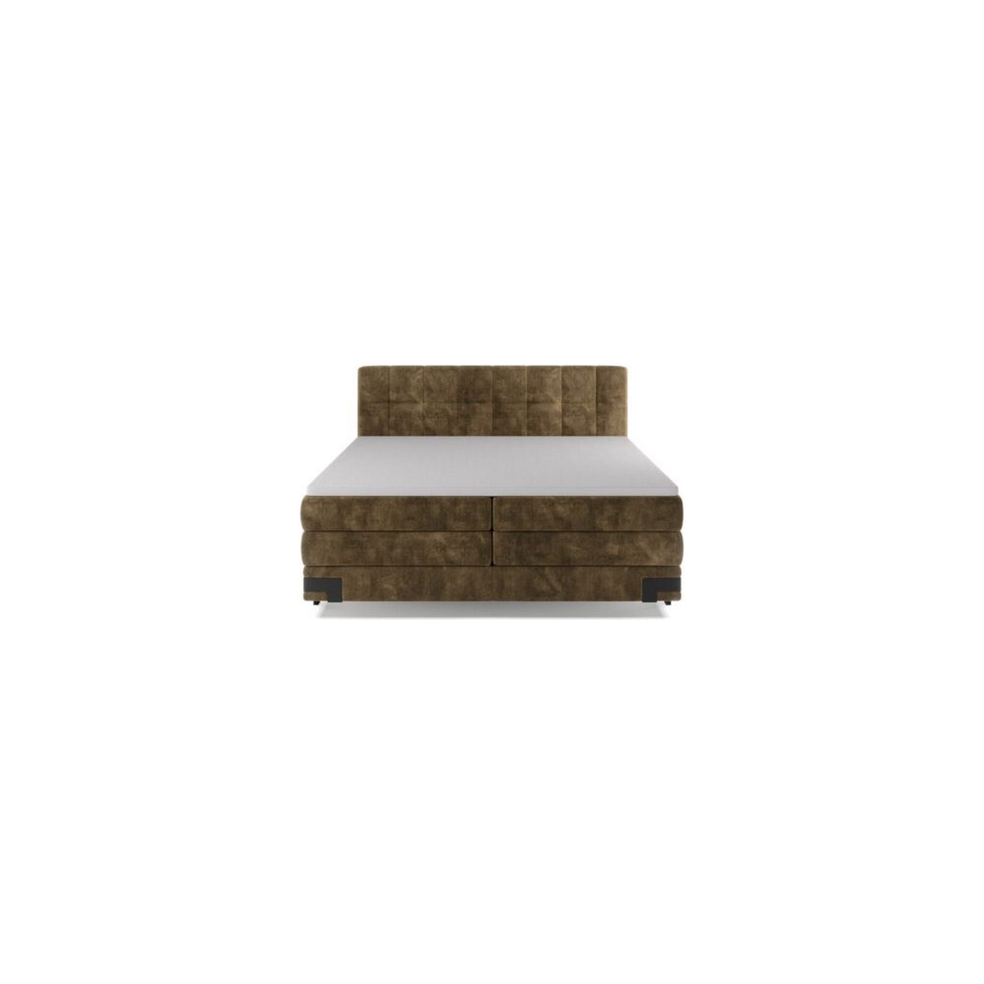 Pat boxspring VIANO 160x200, personalizabil materiale gama Premium, cu saltele, topper si lada pentru depozitare