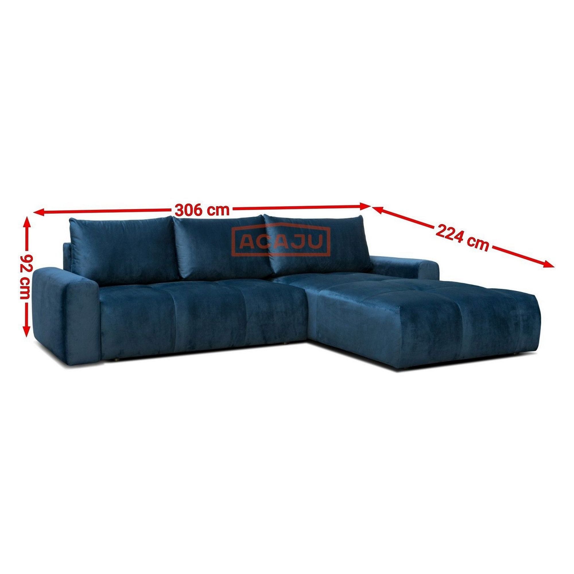 Coltar extensibil ATLANTIC, personalizabil materiale gama Premium, cu lada depozitare, 306x224x92 cm