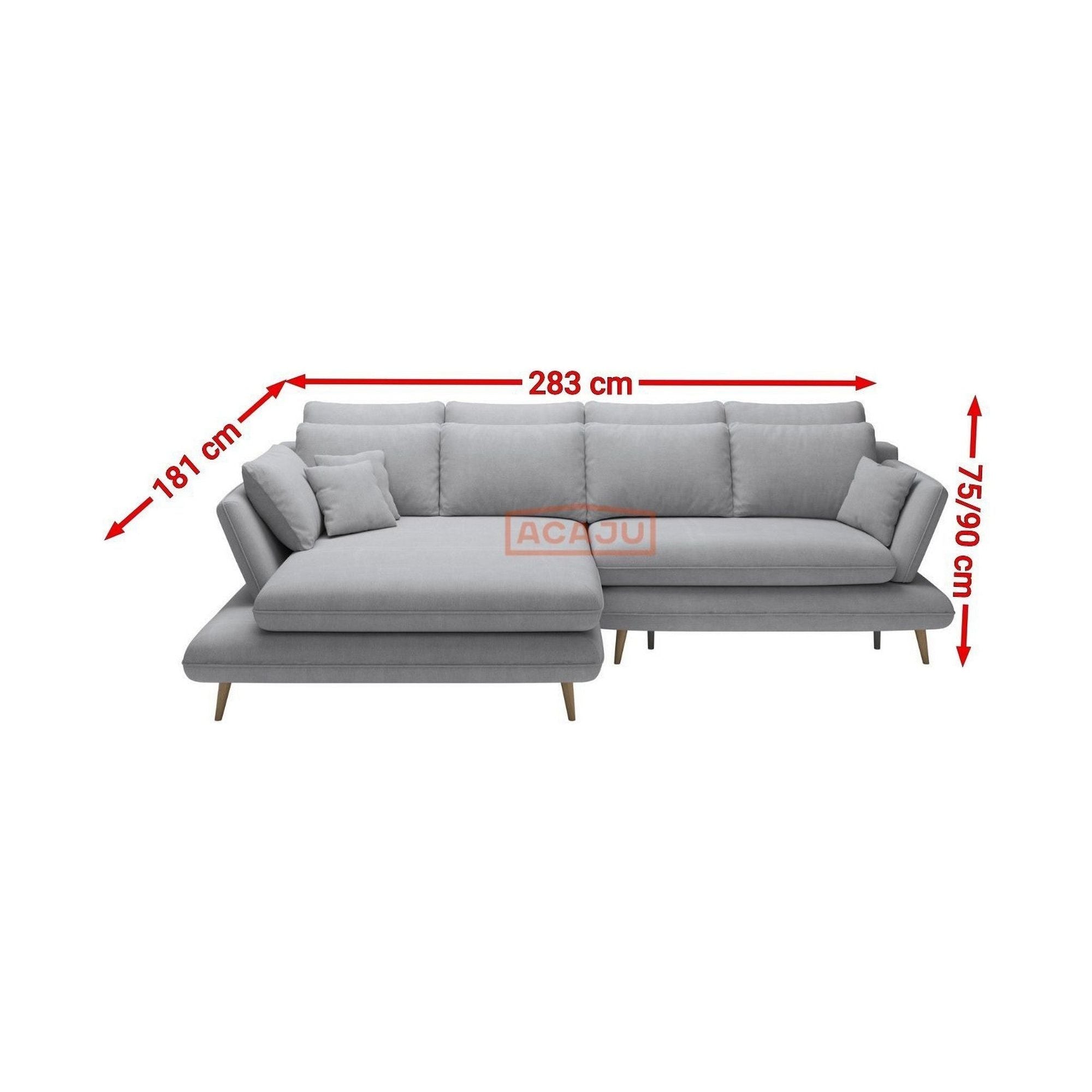 Coltar extensibil MONTE, stofa clasica bej - Austin 2, cu lada depozitare, 283x181x90 cm