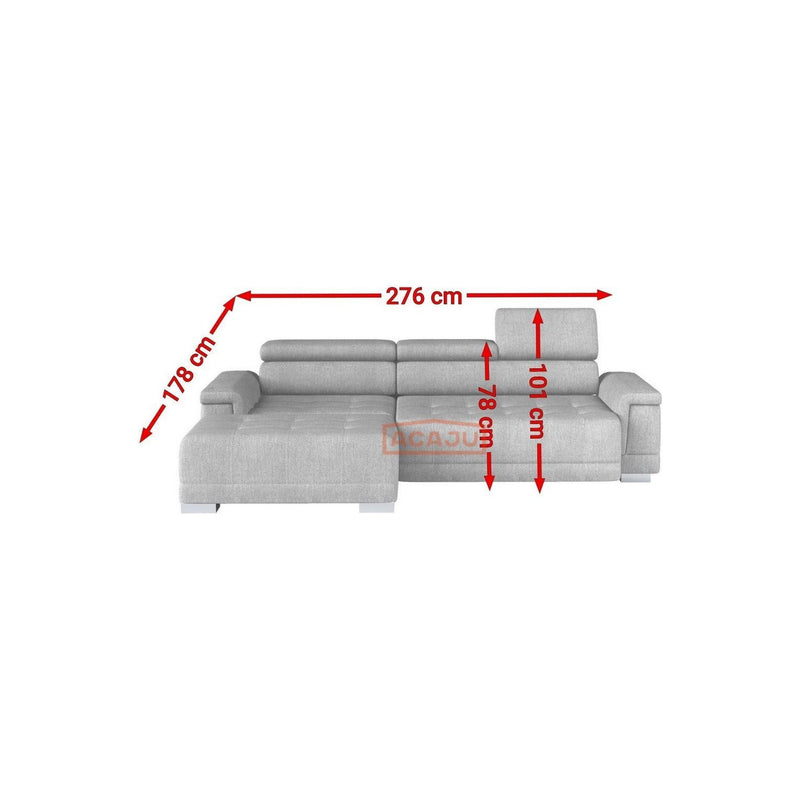 Coltar CAMPO MINI, personalizabil materiale gama Oferta Avantaj, 276x178x78/101 cm, reglaj electric, tetiere reglabile