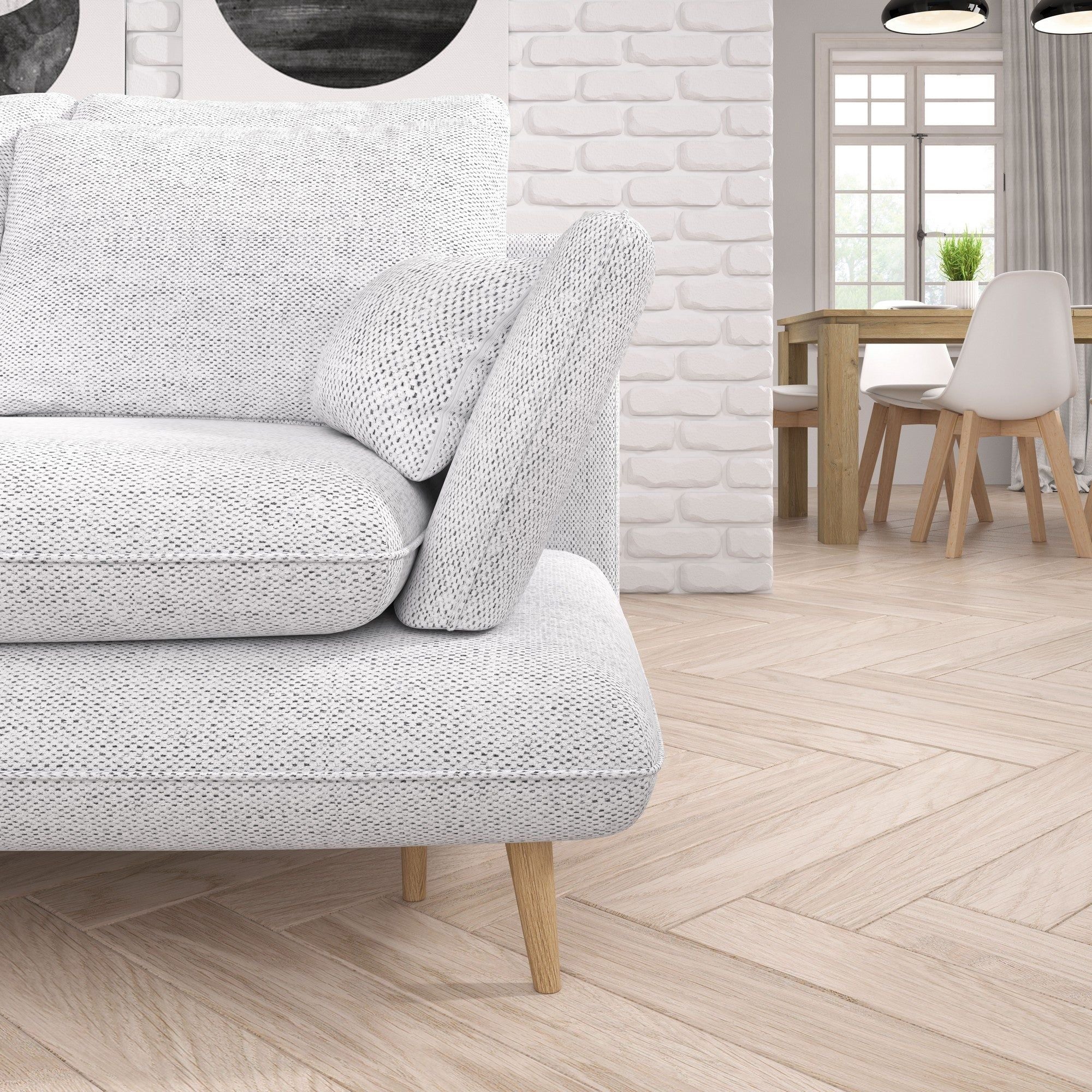Coltar extensibil MONTE, sezlong dreapta, stofa catifelata gri antracit - Palladium 17, Gama Premium, cu lada depozitare, 283x181x90 cm
