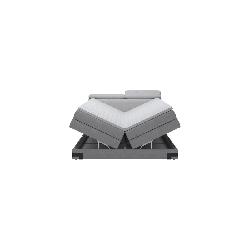 Pat KANO, personalizabil materiale gama Platinium, cu saltea, topper si 2 spatii pentru depozitare, 140x200 cm