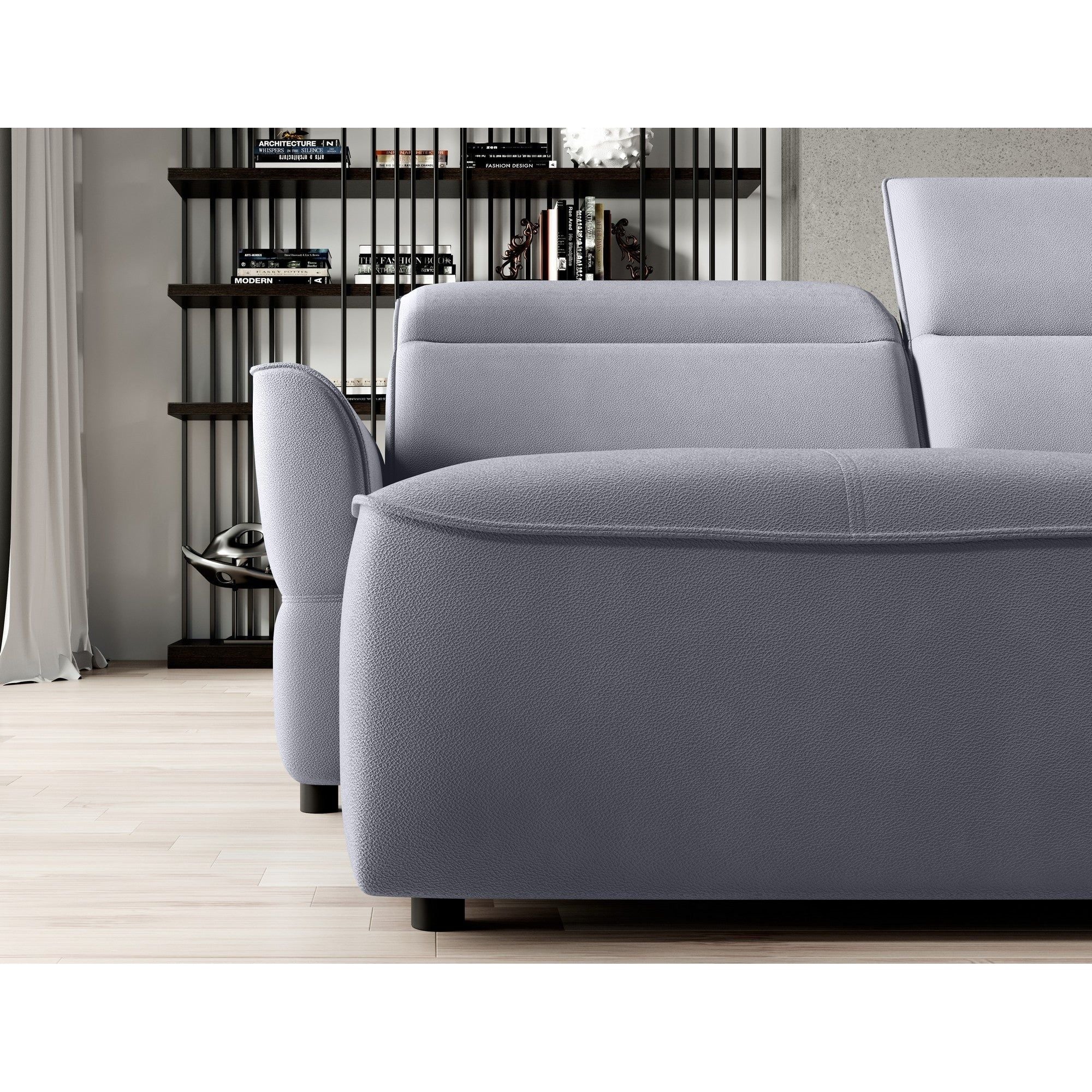 Coltar MURILLO XL, personalizabil materiale gama Oferta Avantaj, cu reglaj electric, tetiere reglabile si lada depozitare, 350x218x100 cm