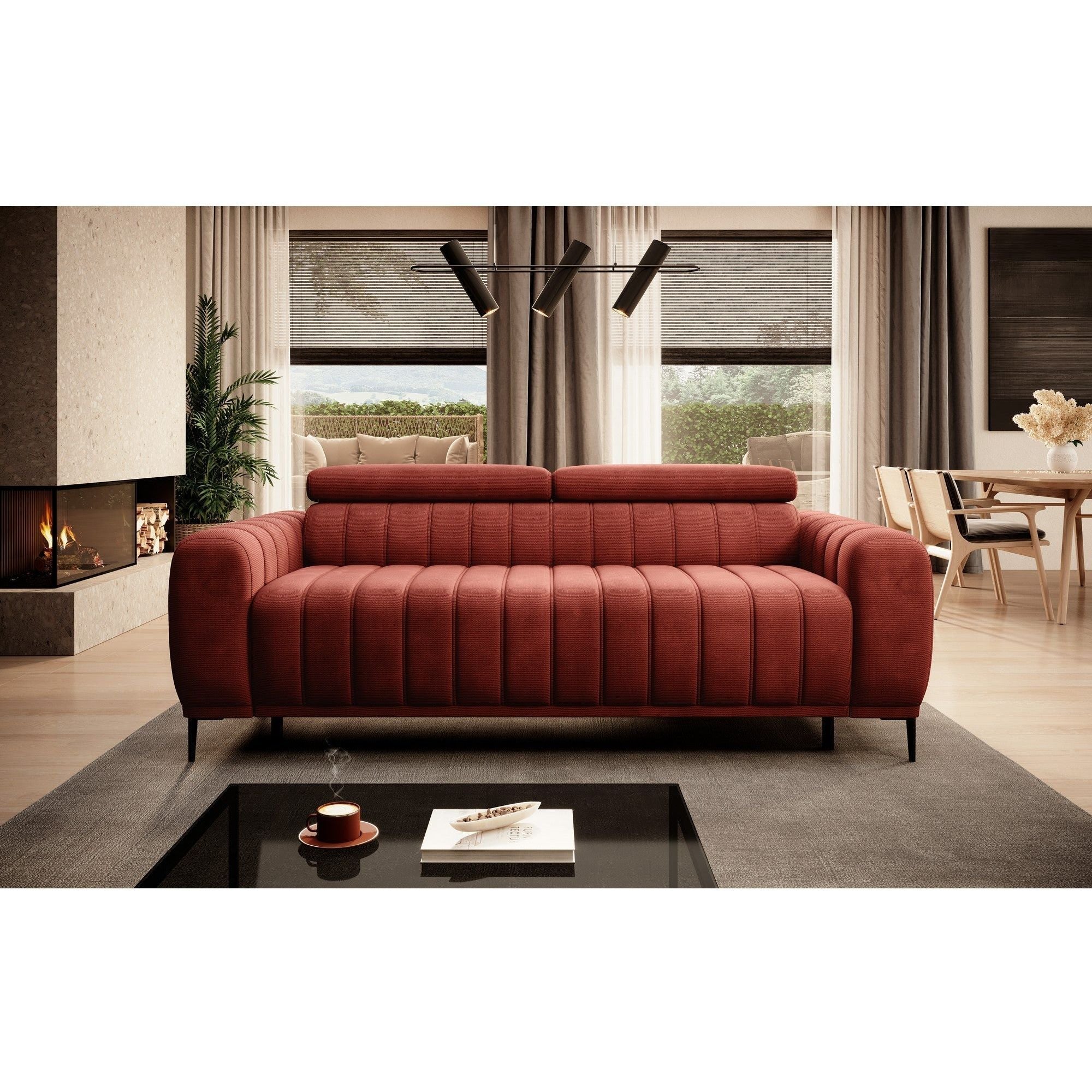 Canapea extensibila GANDI 160, personalizabil materiale gama Premium, cu tetiere reglabile, 227x102x95 cm