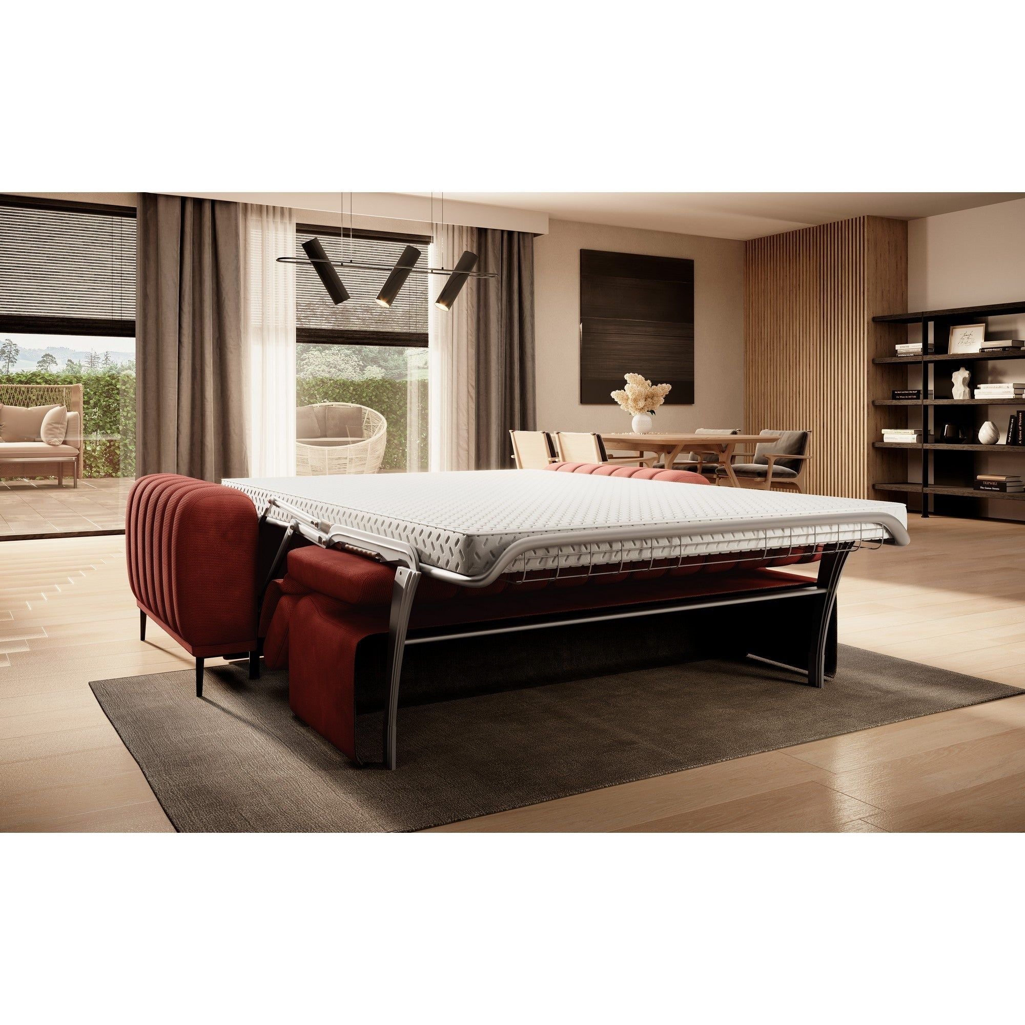 Canapea extensibila GANDI 160, personalizabil materiale gama Premium, cu tetiere reglabile, 227x102x95 cm